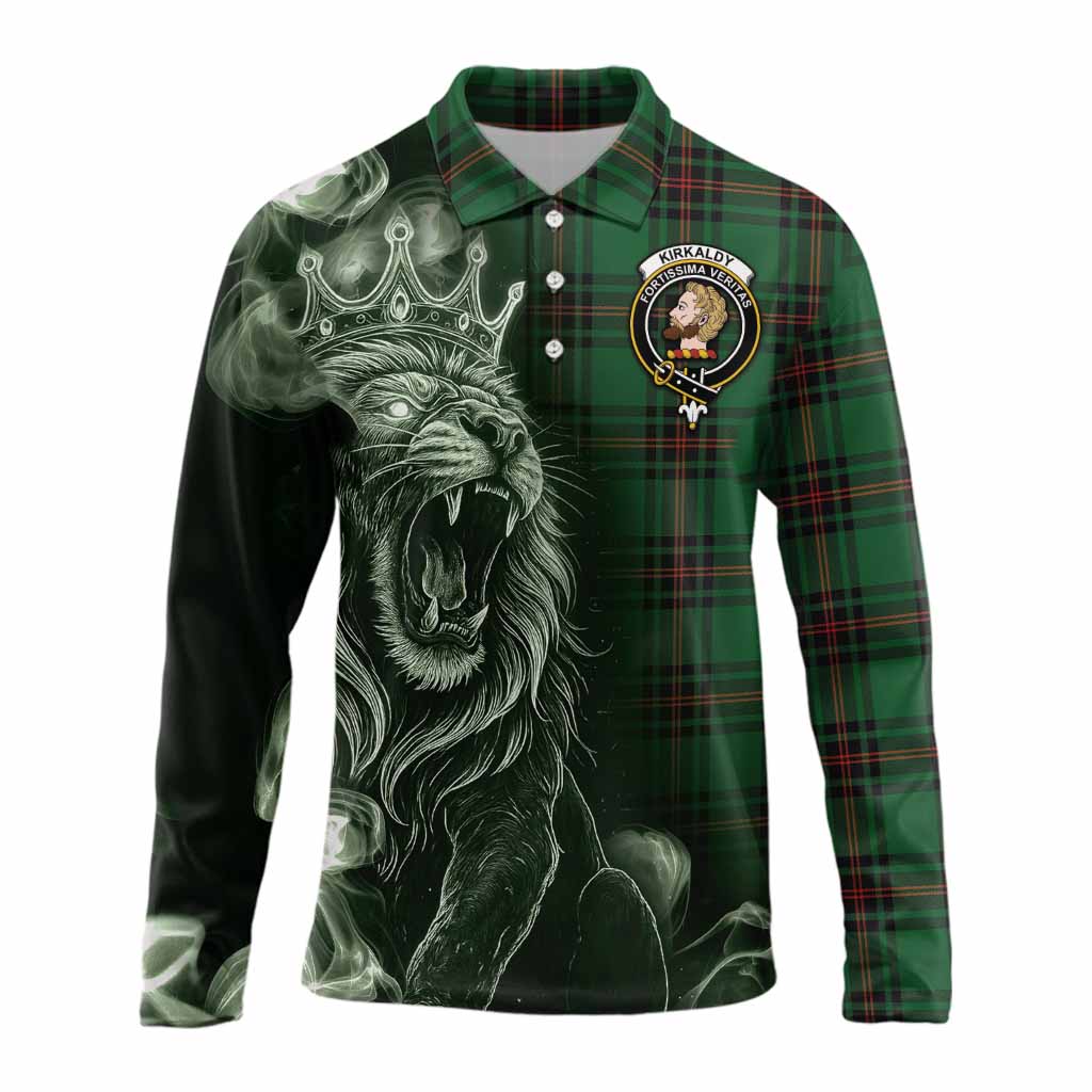 Kirkaldy Tartan Long Sleeve Polo Shirt Roaring Lion Heritage