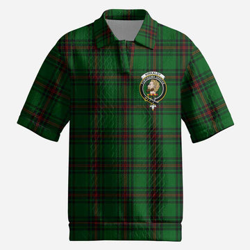 Kirkaldy Tartan Men’s Polo Sweater Top with Family Crest