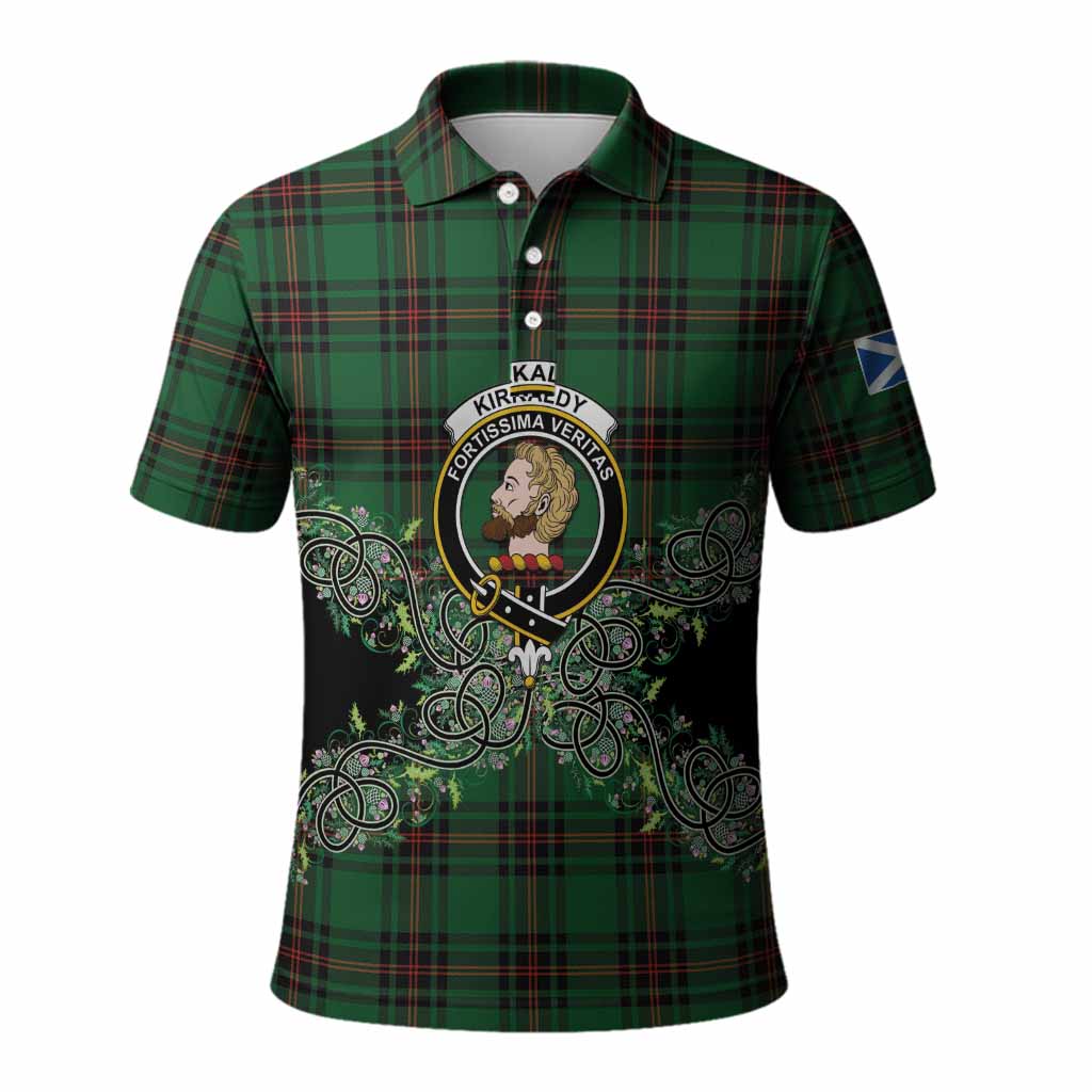 Kirkaldy Tartan Polo Shirt Thistle Scottish Spirit