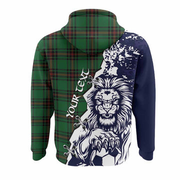 Kirkaldy Tartan Scottish Hoodie Angry Lion With Soccer Ball Style