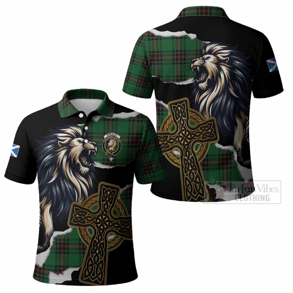 Kirkaldy Tartan Scottish Polo Shirt Lion Celtic Heritage