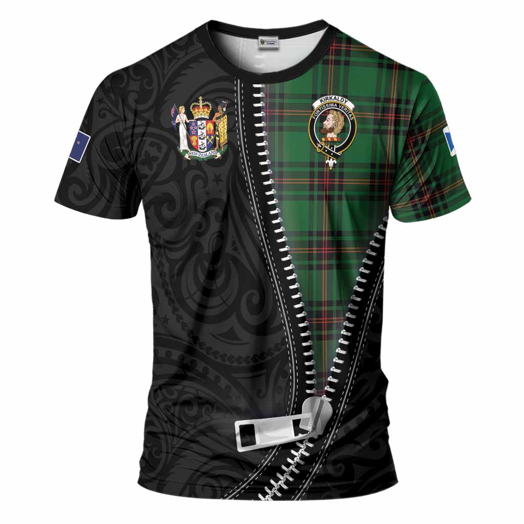 Kirkaldy Tartan T-Shirt New Zealand Pattern Unique Zipper Stylized