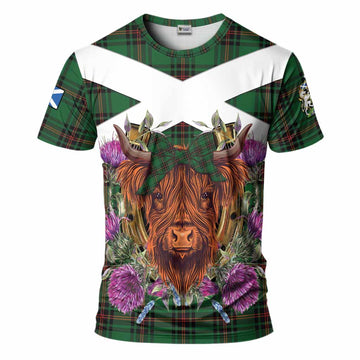 Kirkaldy Tartan T-Shirt Scottish Thistle Heilan Coo