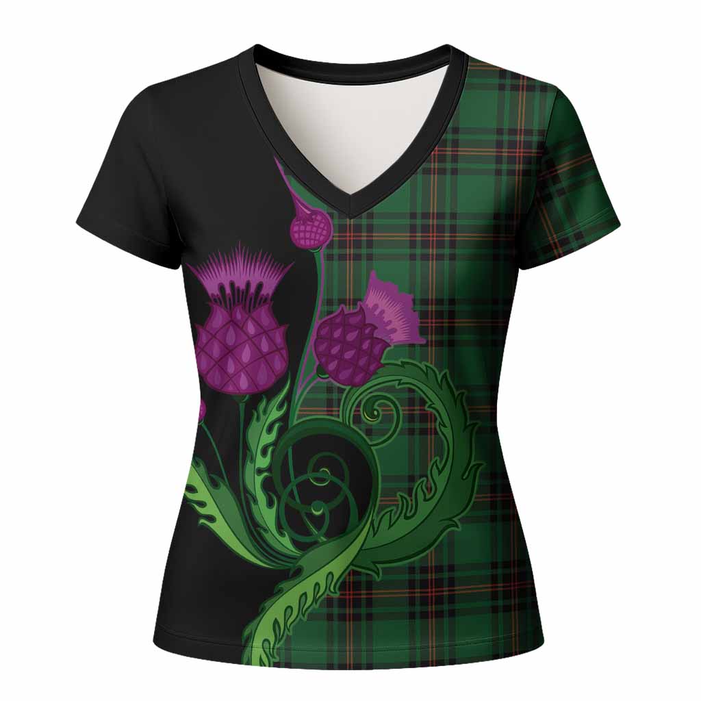 Kirkaldy Tartan Women T shirt Traditional Scottish Thistle