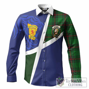 Kirkaldy The Scottish Football Crest Long Sleeve Button Shirts Lion-Tartan Army