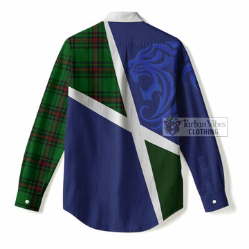 Kirkaldy The Scottish Football Crest Women Casual Shirt Lion-Tartan Army