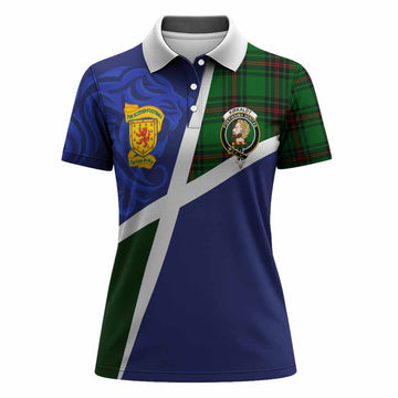 Kirkaldy The Scottish Football Crest Women Polo Shirt Lion-Tartan Army