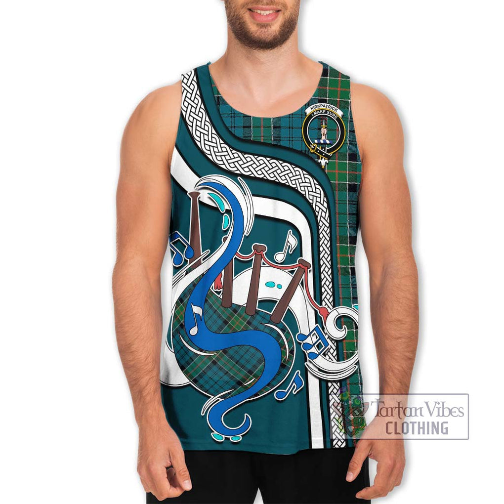 Kirkpatrick Tartan Men's Tank Top with Epic Bagpipe Style Men - Tartanvibesclothing Shop