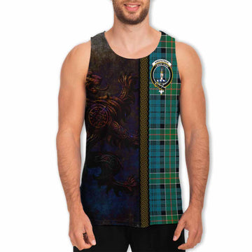 Kirkpatrick Tartan Family Crest Men's Tank Top Alba Gu Brath Be Brave Lion Ancient Style