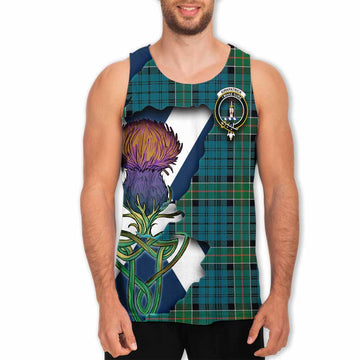 Kirkpatrick Tartan Family Crest Men's Tank Top Scottish Thistle Celtic Inspired