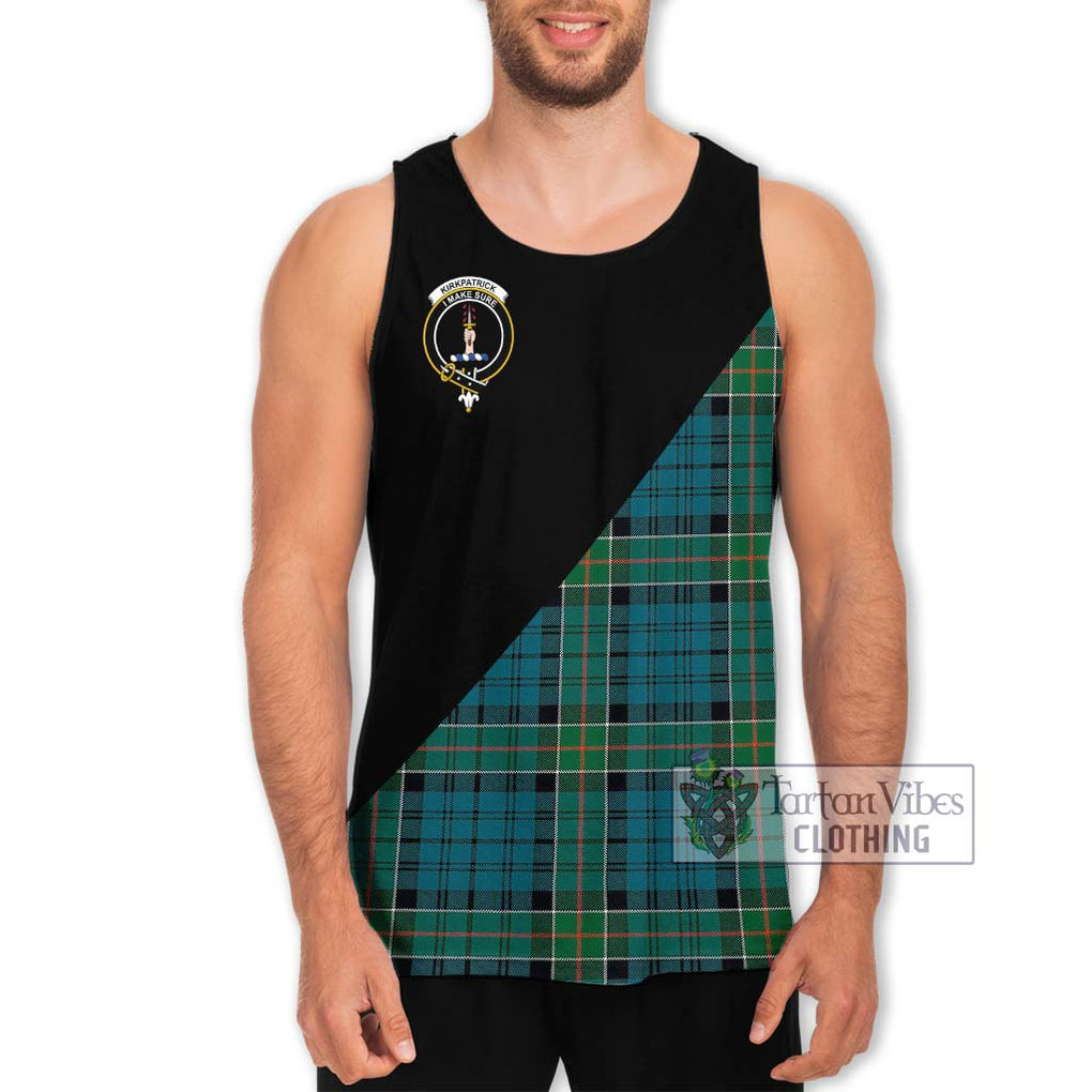 Kirkpatrick Tartan Men's Tank Top with Family Crest and Military Logo Style Men - Tartanvibesclothing Shop
