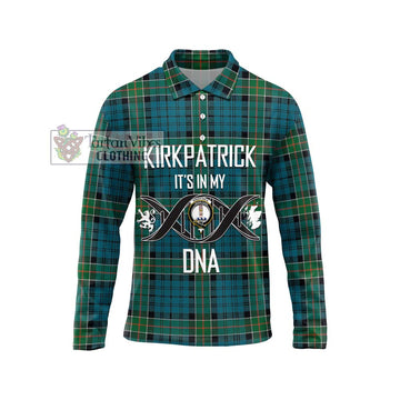 Kirkpatrick Tartan Long Sleeve Polo Shirt with Family Crest DNA In Me Style Unisex - Tartanvibesclothing Shop