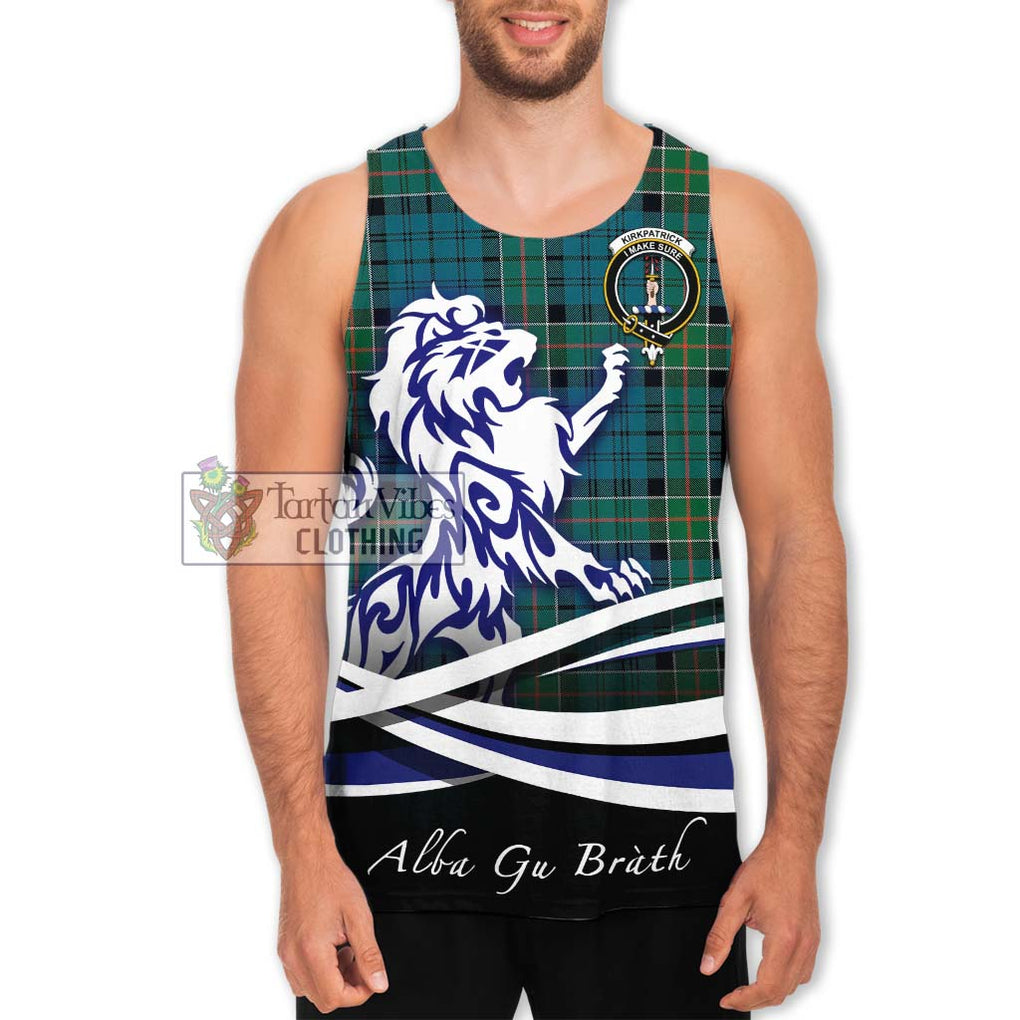 Kirkpatrick Tartan Men's Tank Top with Alba Gu Brath Regal Lion Emblem Men - Tartanvibesclothing Shop