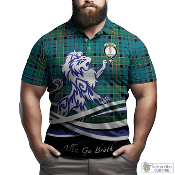 Kirkpatrick Tartan Polo Shirt with Alba Gu Brath Regal Lion Emblem