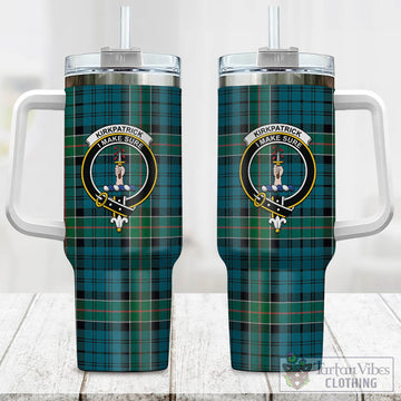 Kirkpatrick Tartan and Family Crest Tumbler with Handle