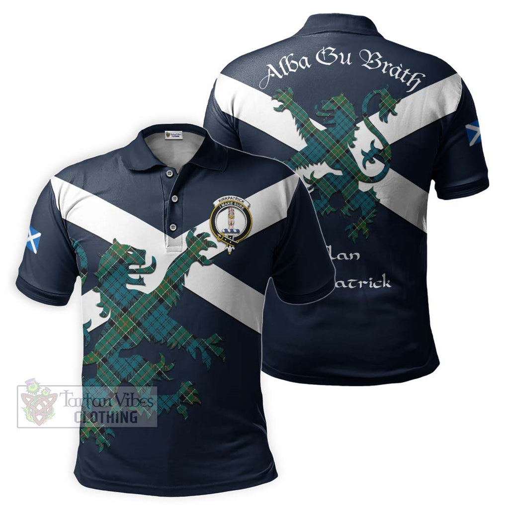 Tartan Vibes Clothing Kirkpatrick Tartan Lion Rampant Polo Shirt – Proudly Display Your Heritage with Alba Gu Brath and Clan Name