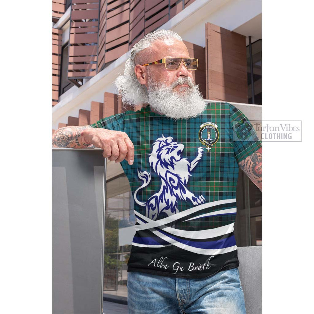 Tartan Vibes Clothing Kirkpatrick Tartan Cotton T-shirt with Alba Gu Brath Regal Lion Emblem