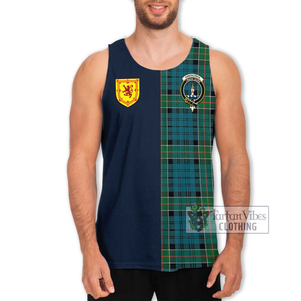 Tartan Vibes Clothing Kirkpatrick Tartan Men's Tank Top with Scottish Lion Royal Arm Half Style