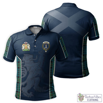 Kirkpatrick Tartan Men's Polo Shirt with Family Crest and Lion Rampant Vibes Sport Style
