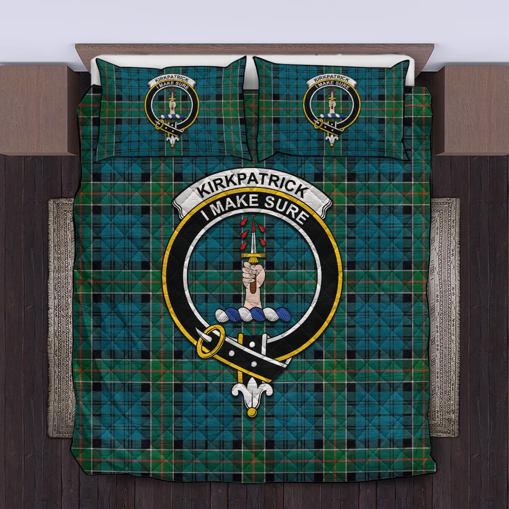Kirkpatrick Tartan Quilt Bed Set with Family Crest Twin - Tartan Vibes Clothing
