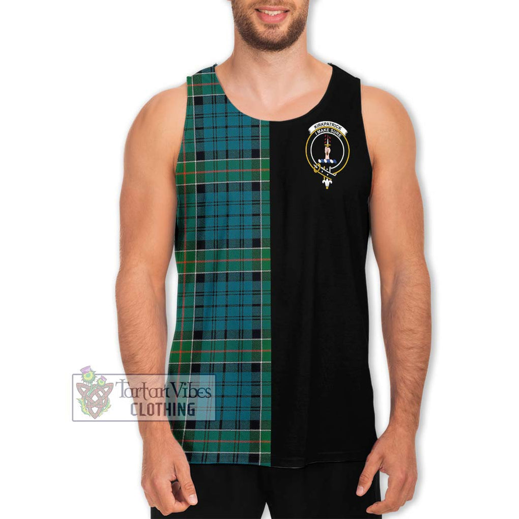 Kirkpatrick Tartan Men's Tank Top with Family Crest and Half Of Me Style Men - Tartanvibesclothing Shop