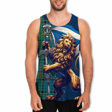 Tartan Vibes Clothing Kirkpatrick Tartan Family Crest Men's Tank Top with Scottish Majestic Lion