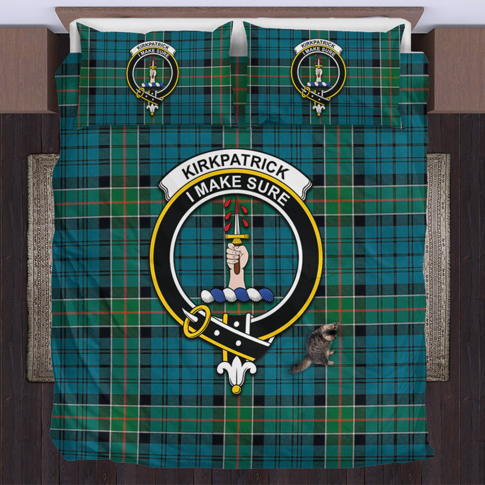 Kirkpatrick Tartan Bedding Set with Family Crest US Bedding Set - Tartan Vibes Clothing
