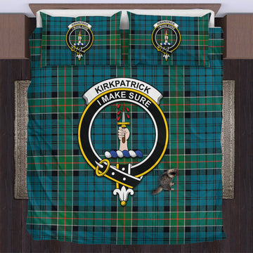 Kirkpatrick Tartan Bedding Set with Family Crest