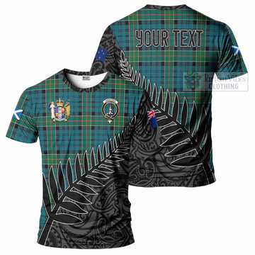 Tartan Vibes Clothing Kirkpatrick Crest Tartan T-Shirt with New Zealand Silver Fern Half Style