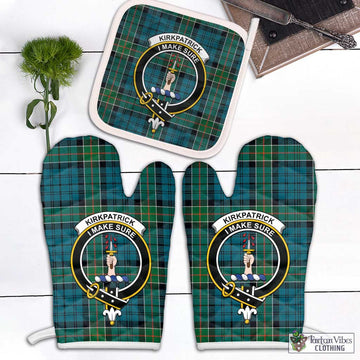 Kirkpatrick Tartan Combo Oven Mitt & Pot-Holder with Family Crest Combo 1 Oven Mitt & 1 Pot-Holder White - Tartan Vibes Clothing