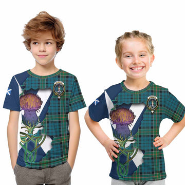 Tartan Vibes Clothing Kirkpatrick Tartan Family Crest Kid T-Shirt Scottish Thistle Celtic Inspired