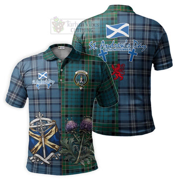 Tartan Vibes Clothing Kirkpatrick Tartan Polo Shirt Happy St. Andrew's Day Half Tartan Style