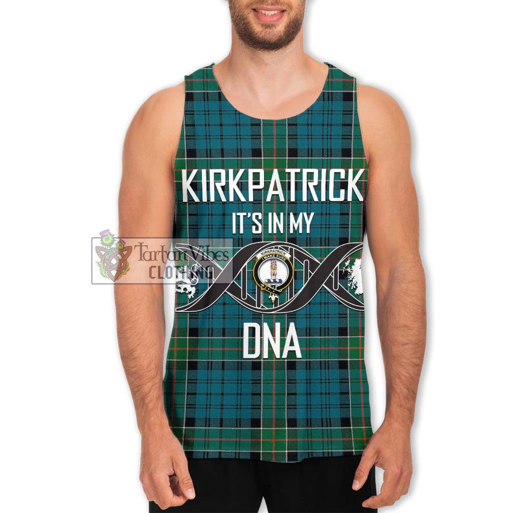 Kirkpatrick Tartan Men's Tank Top with Family Crest DNA In Me Style Men - Tartanvibesclothing Shop