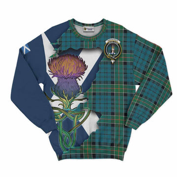 Kirkpatrick Tartan Family Crest Sweatshirt Scottish Thistle Celtic Inspired