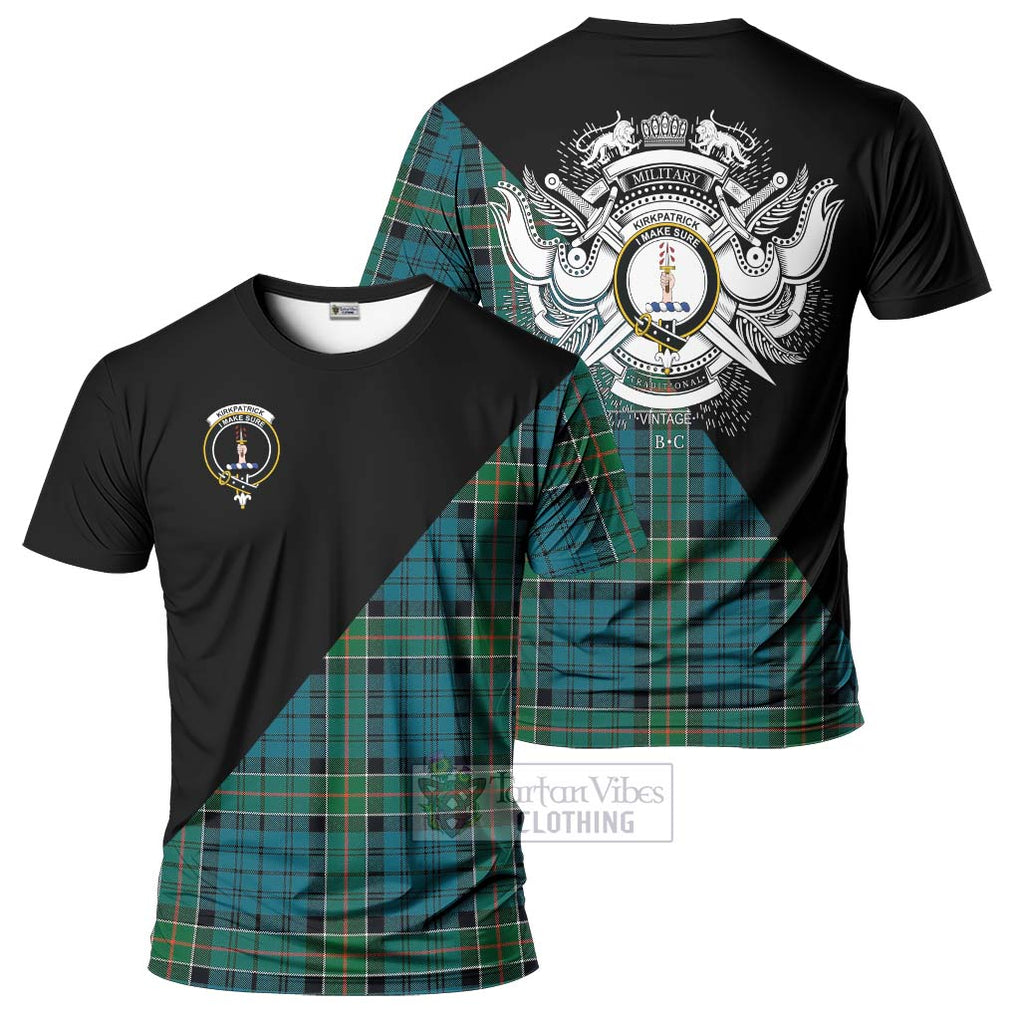 Kirkpatrick Tartan T-Shirt with Family Crest and Military Logo Style Kid's Shirt - Tartanvibesclothing Shop