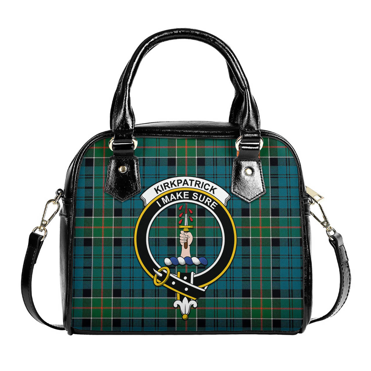 Kirkpatrick Tartan Shoulder Handbags with Family Crest One Size 6*25*22 cm - Tartanvibesclothing