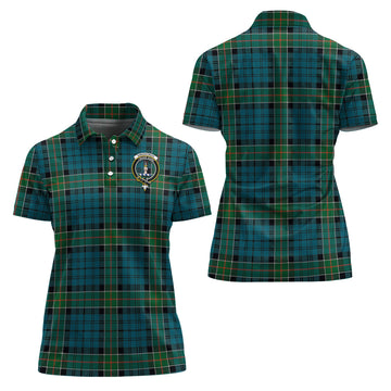 Kirkpatrick Tartan Polo Shirt with Family Crest For Women