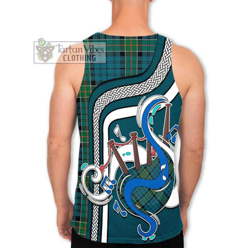 Kirkpatrick Tartan Men's Tank Top with Epic Bagpipe Style