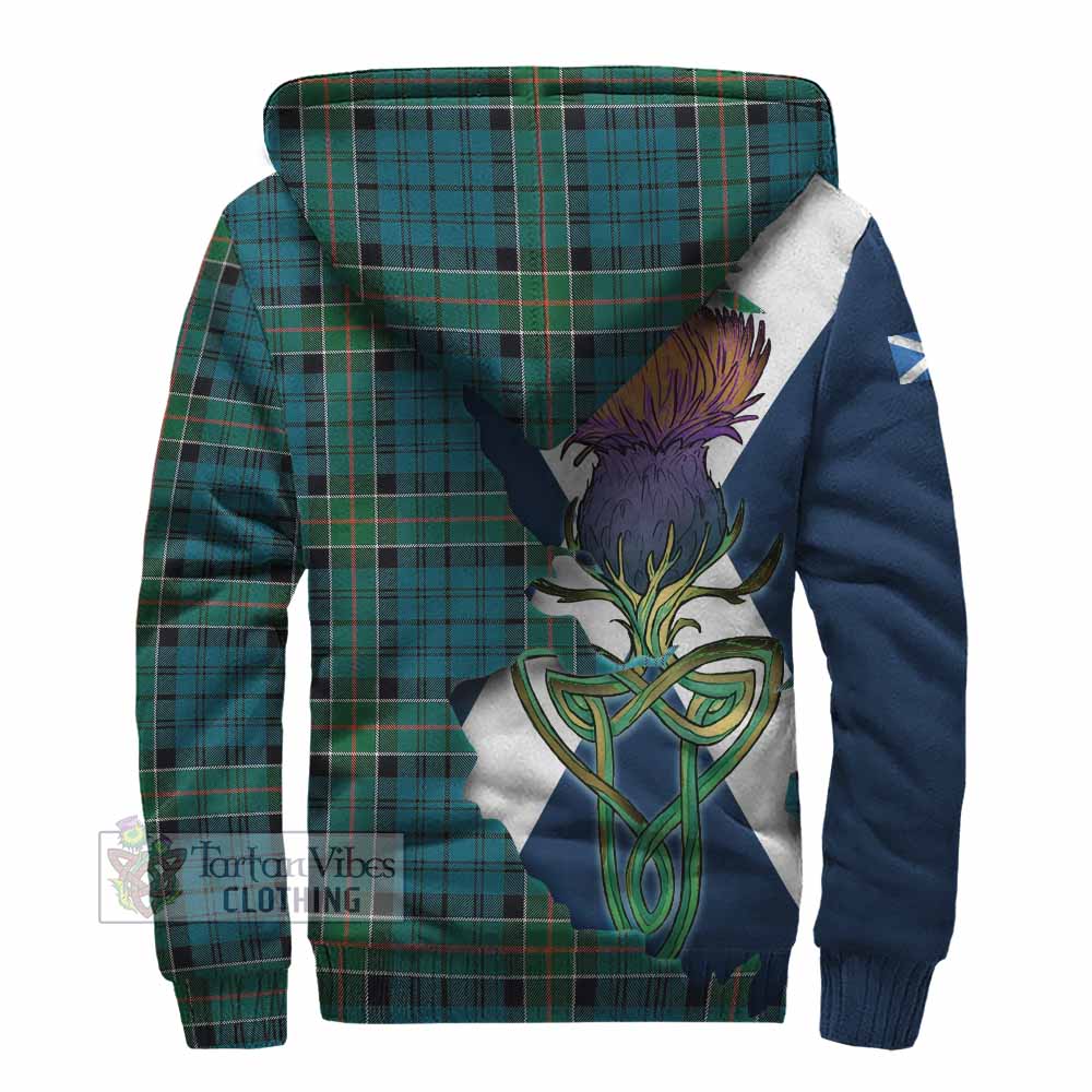 Tartan Vibes Clothing Kirkpatrick Tartan Family Crest Sherpa Hoodie Scottish Thistle Celtic Inspired