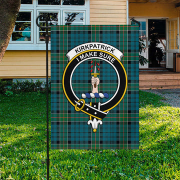 Kirkpatrick Tartan Garden Flag with Family Crest