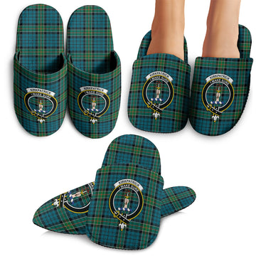 Kirkpatrick Tartan Home Slippers with Family Crest - Tartanvibesclothing