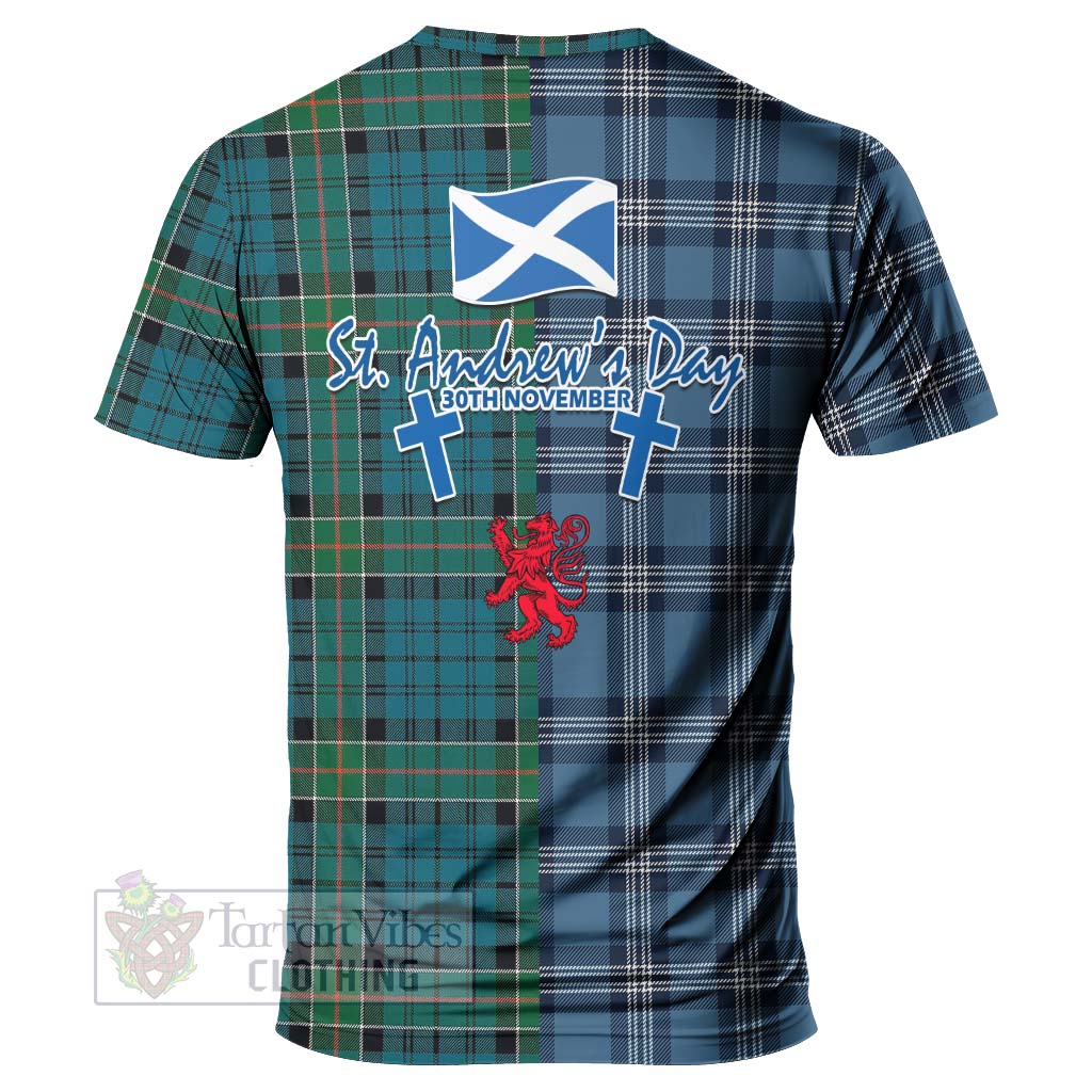 Tartan Vibes Clothing Kirkpatrick Tartan T-Shirt Happy St. Andrew's Day Half Tartan Style