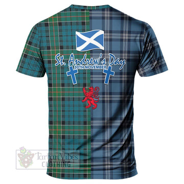 Tartan Vibes Clothing Kirkpatrick Tartan T-Shirt Happy St. Andrew's Day Half Tartan Style