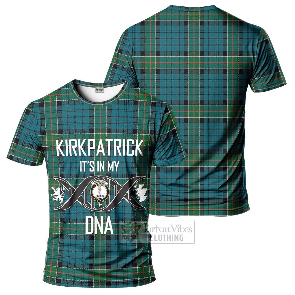 Kirkpatrick Tartan T-Shirt with Family Crest DNA In Me Style - Tartan Vibes Clothing