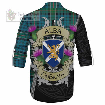 Kirkpatrick Tartan Family Crest Ghillie Kilt Shirt Lion Rampant Royal Thistle Shield Celtic Inspired