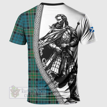 Tartan Vibes Clothing Kirkpatrick Tartan Clan Crest T-Shirt with Highlander Warrior Celtic Style
