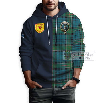 Tartan Vibes Clothing Kirkpatrick Tartan Hoodie with Scottish Lion Royal Arm Half Style