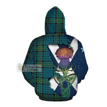 Tartan Vibes Clothing Kirkpatrick Tartan Family Crest Cotton Hoodie Scottish Thistle Celtic Inspired