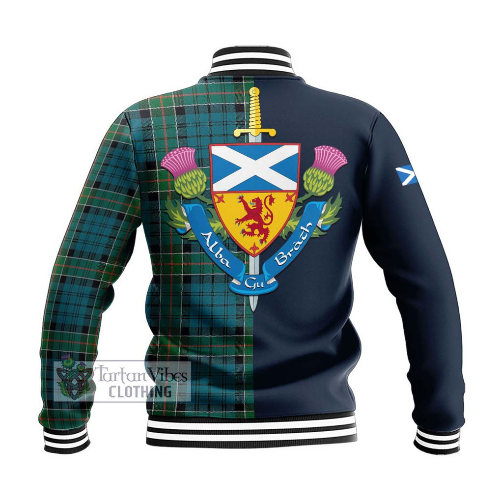 Tartan Vibes Clothing Kirkpatrick Tartan Baseball Jacket with Scottish Lion Royal Arm Half Style