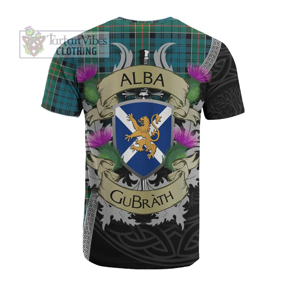 Tartan Vibes Clothing Kirkpatrick Tartan Family Crest Cotton T-shirt Lion Rampant Royal Thistle Shield Celtic Inspired